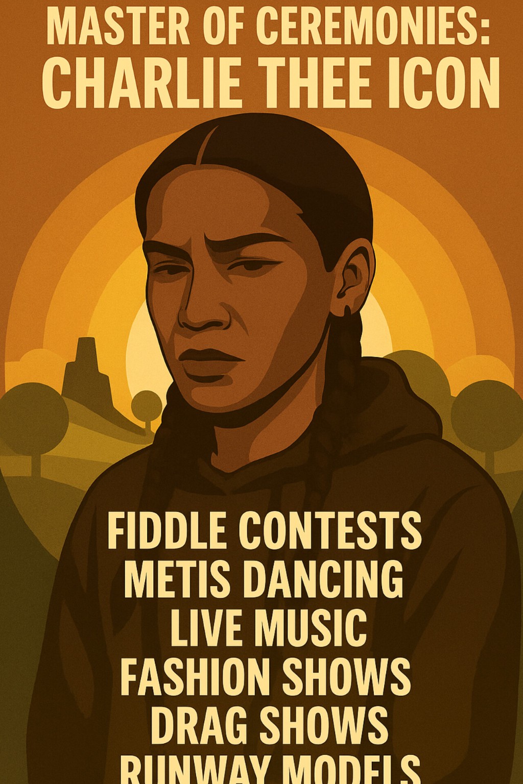 Poster of Charley Thee Icon, master of ceremonies for the Main Tent events