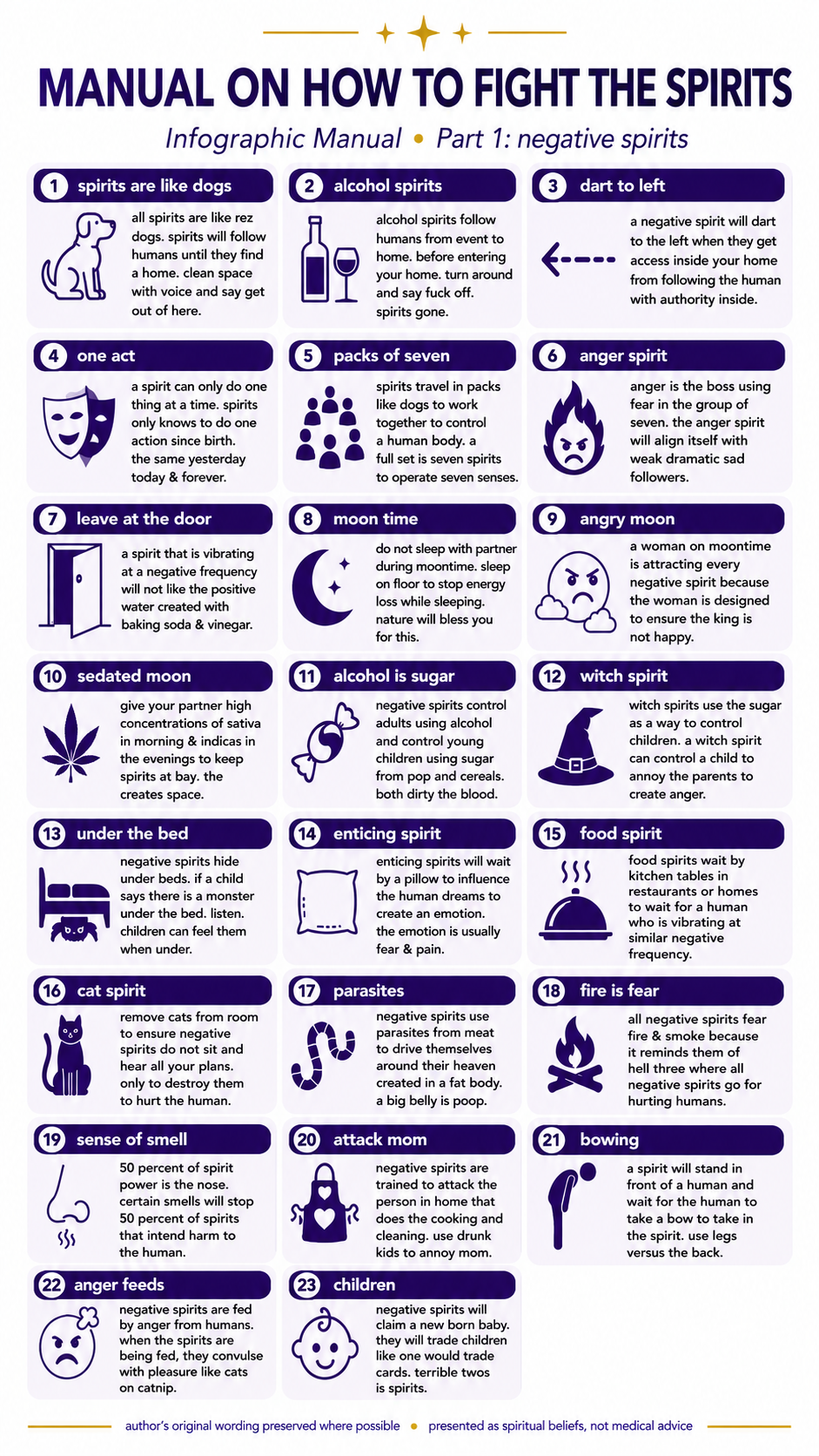 TikTok infographic for negative spirits